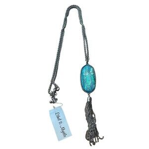 Ethel and Myrtle Green/Aqua Blue Pendant Necklace great gift/stocking stuffer